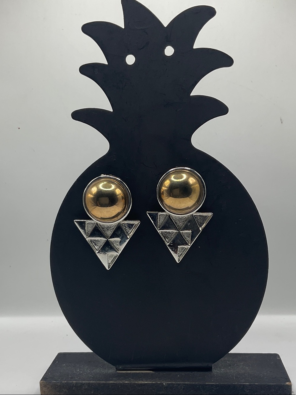 Vintage Gold and Silver Geometric Drop Earrings - Women Jewelry